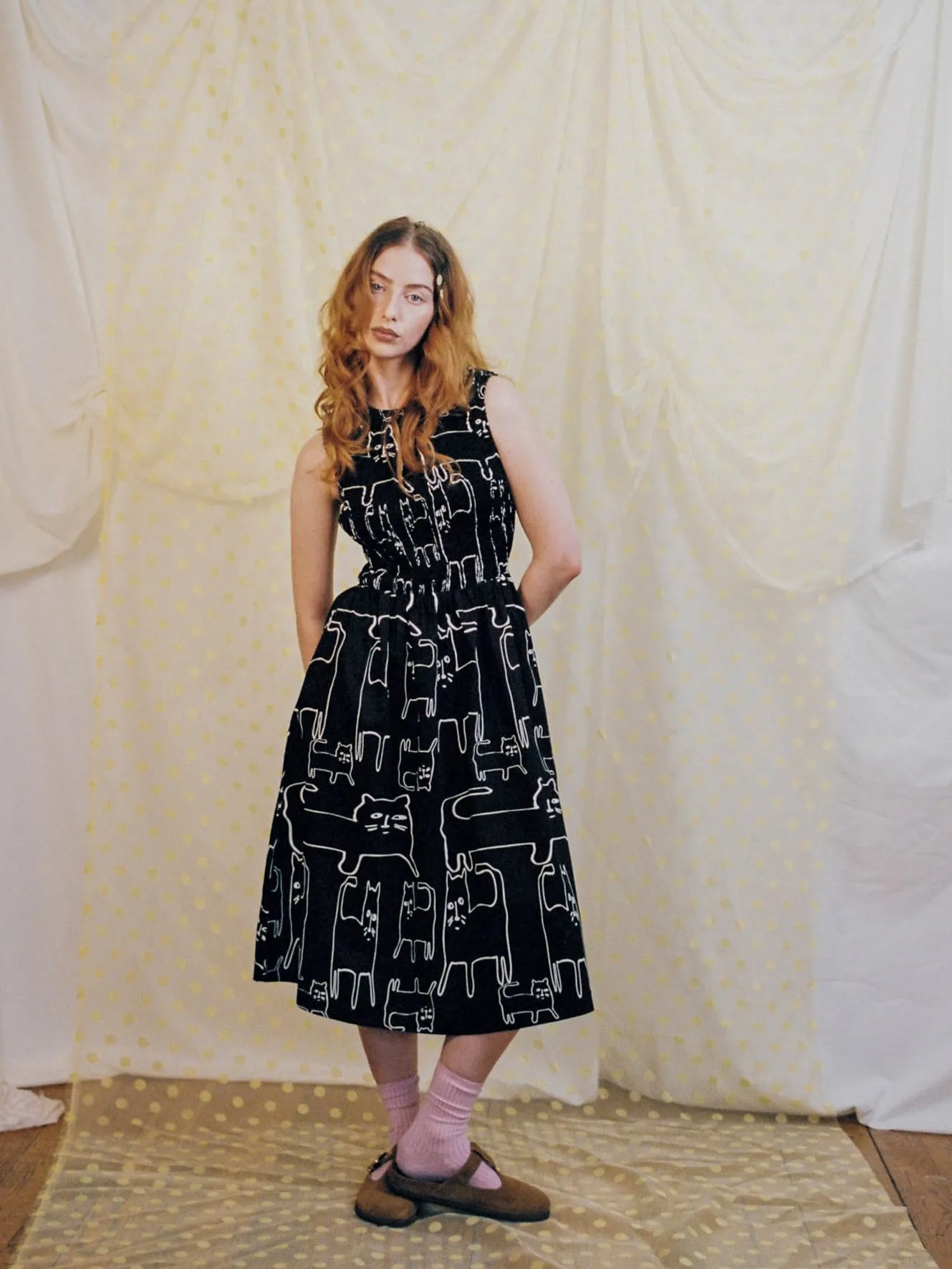 Nine Lives Shirred Dress sold by Lazy Oaf product image thumbnail 2