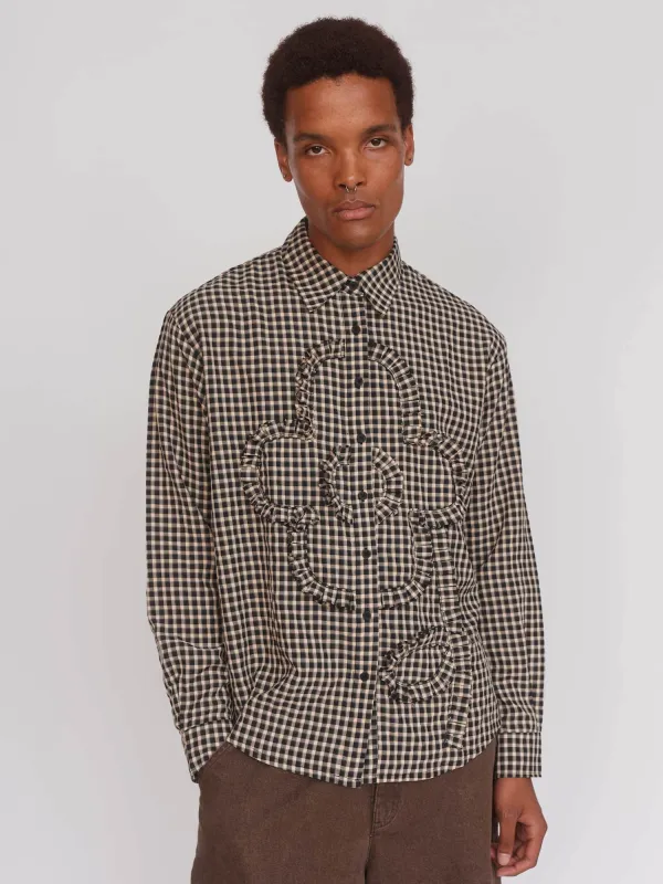 Gingham Big Flower Shirt sold by Lazy Oaf