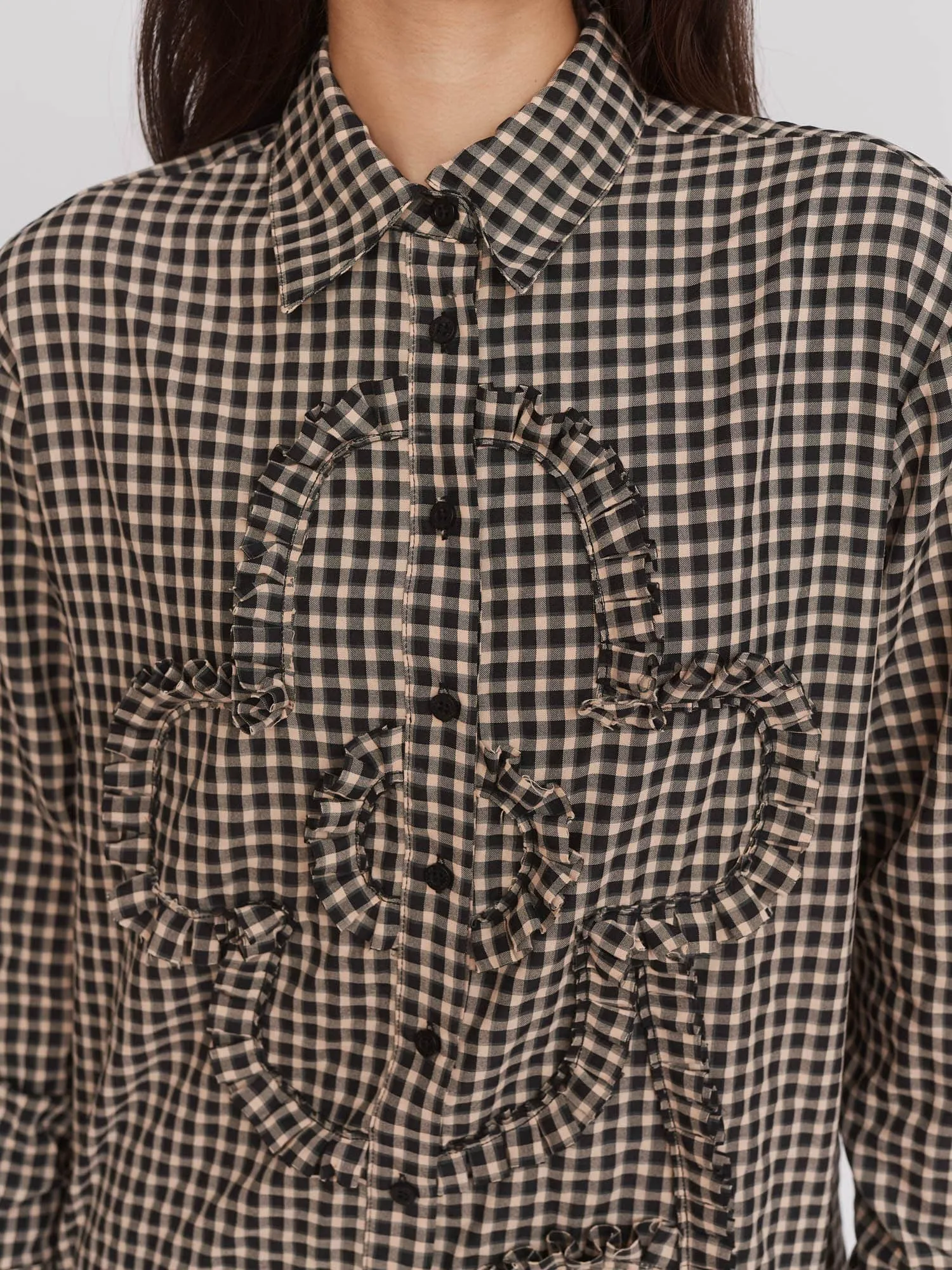 Gingham Big Flower Shirt sold by Lazy Oaf product image thumbnail 3