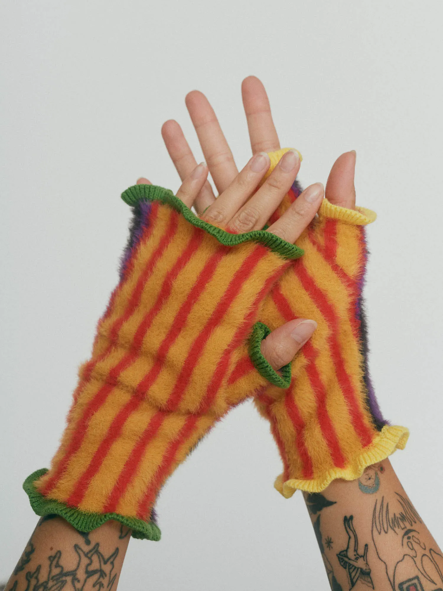 Outsiders Division x LO Fingerless Gloves sold by Lazy Oaf product image thumbnail 3