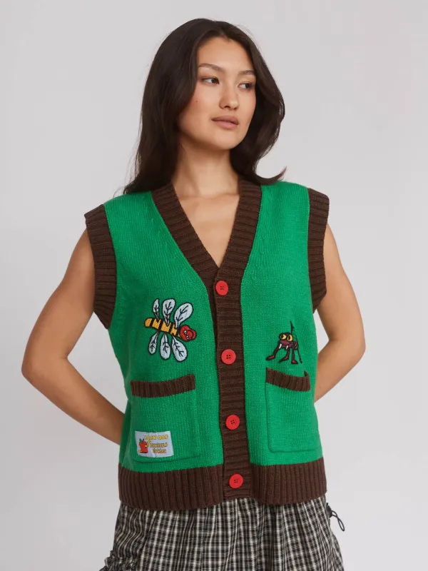 Outsiders Division x Lazy Oaf Knitted Vest sold by Lazy Oaf
