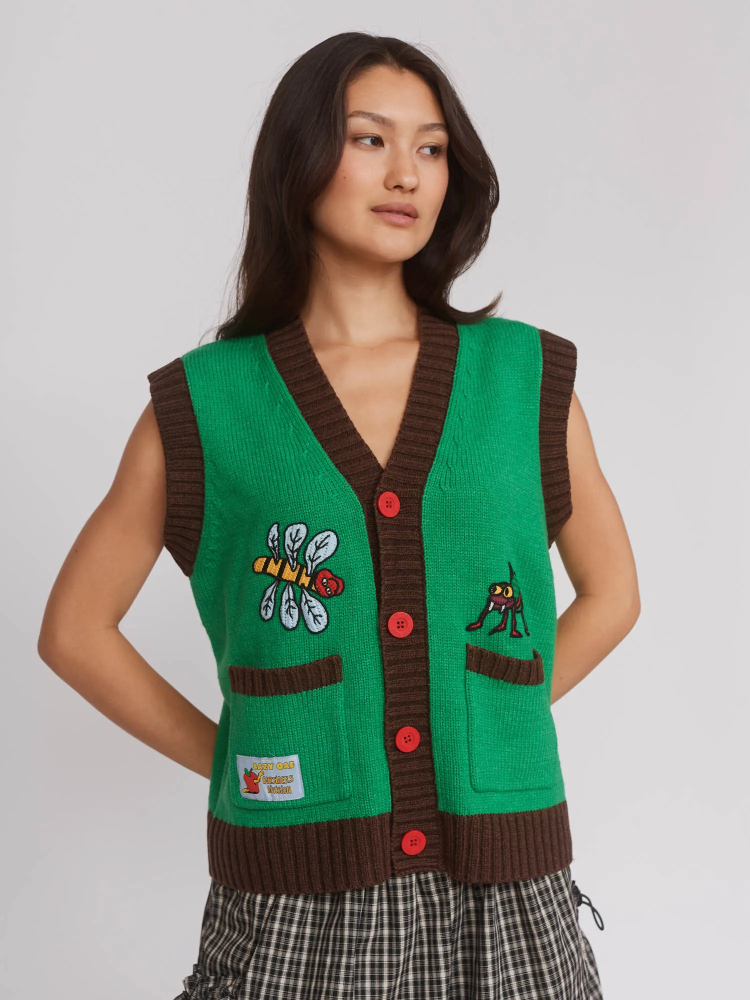 Outsiders Division x Lazy Oaf Knitted Vest sold by Lazy Oaf