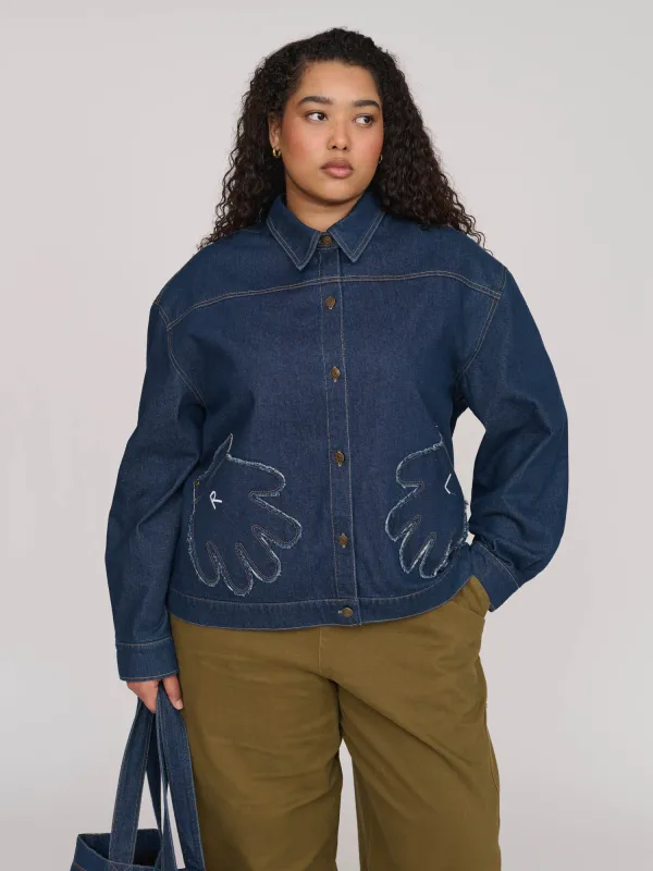 Out Of Hand Denim Jacket made by Lazy Oaf