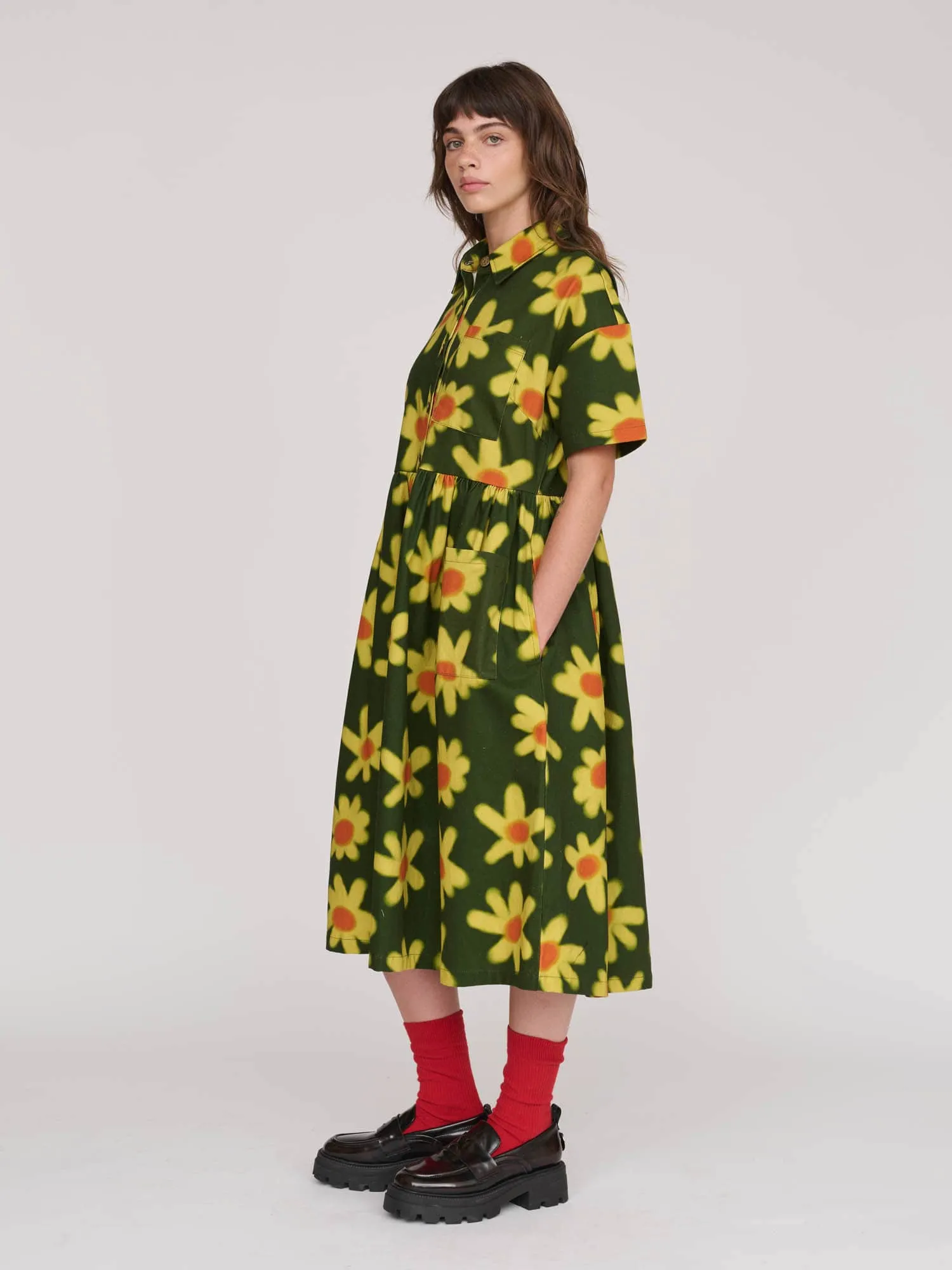 Spraying Flowers Midi Shirt Dress sold by Lazy Oaf product image thumbnail 2