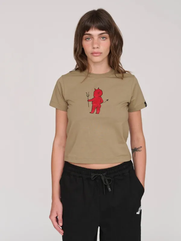 Devil In The Detail Fitted Tee sold by Lazy Oaf