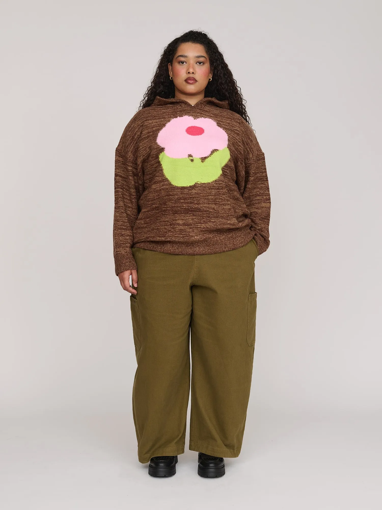 Pink Fuzz Flower Oversized Jumper sold by Lazy Oaf product image thumbnail 2
