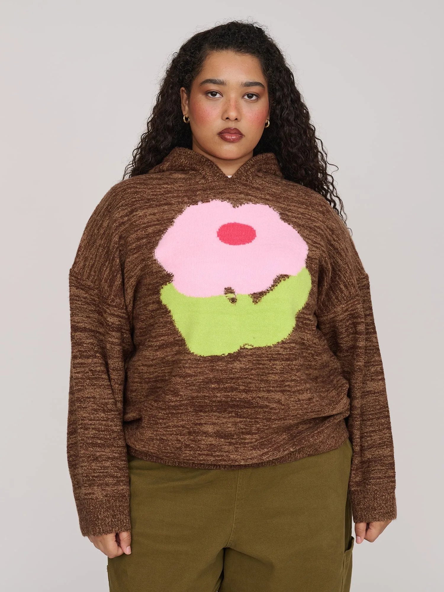 Pink Fuzz Flower Oversized Jumper sold by Lazy Oaf product image thumbnail 5