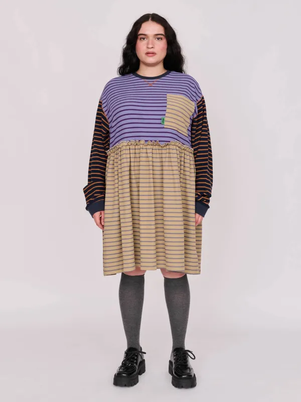 Mixed Stripe Sally Dress sold by Lazy Oaf