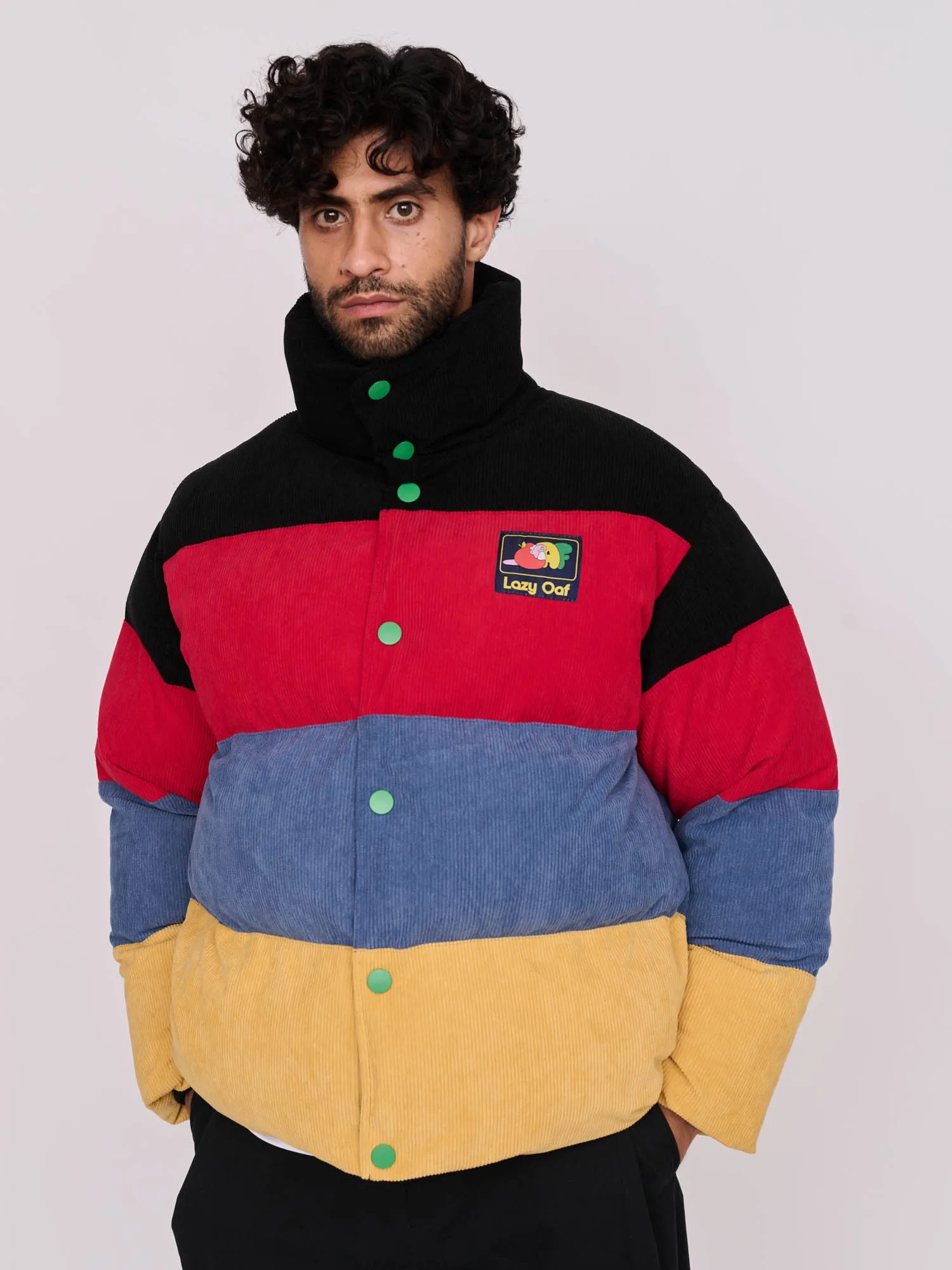 Colour Block Cord Puffer Jacket sold by Lazy Oaf product image thumbnail 5