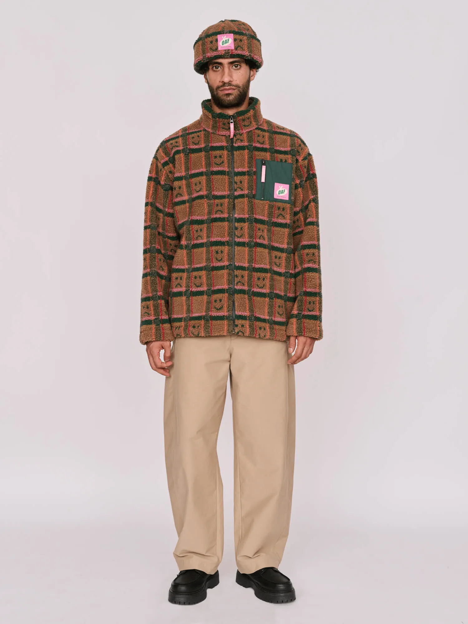 Happy Sad Check Zip Through Fleece sold by Lazy Oaf product image thumbnail 4