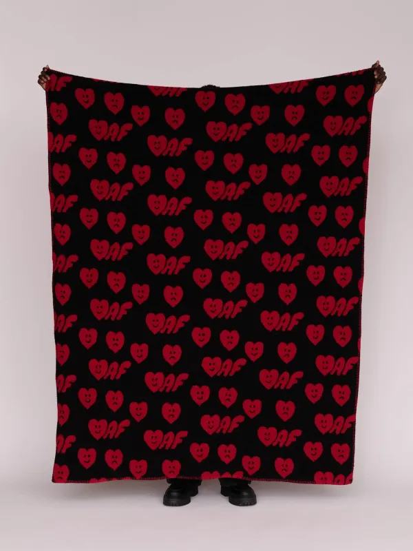 Oaf Fleece Heart Blanket sold by Lazy Oaf