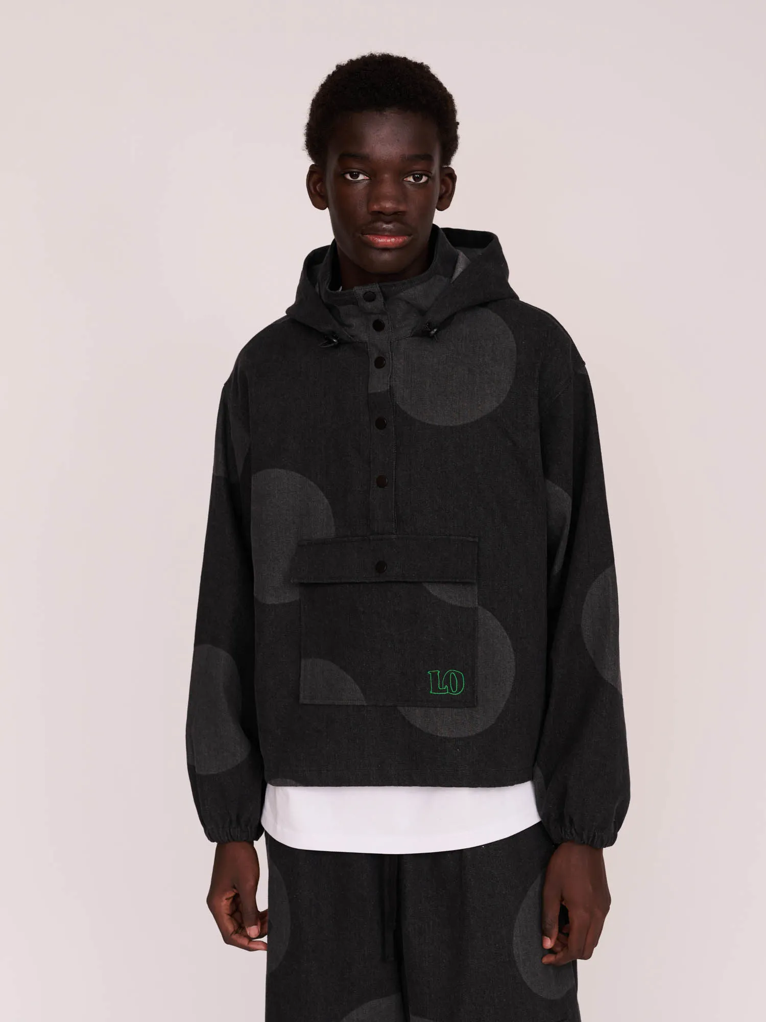 Denim Polka Pull Over Jacket sold by Lazy Oaf