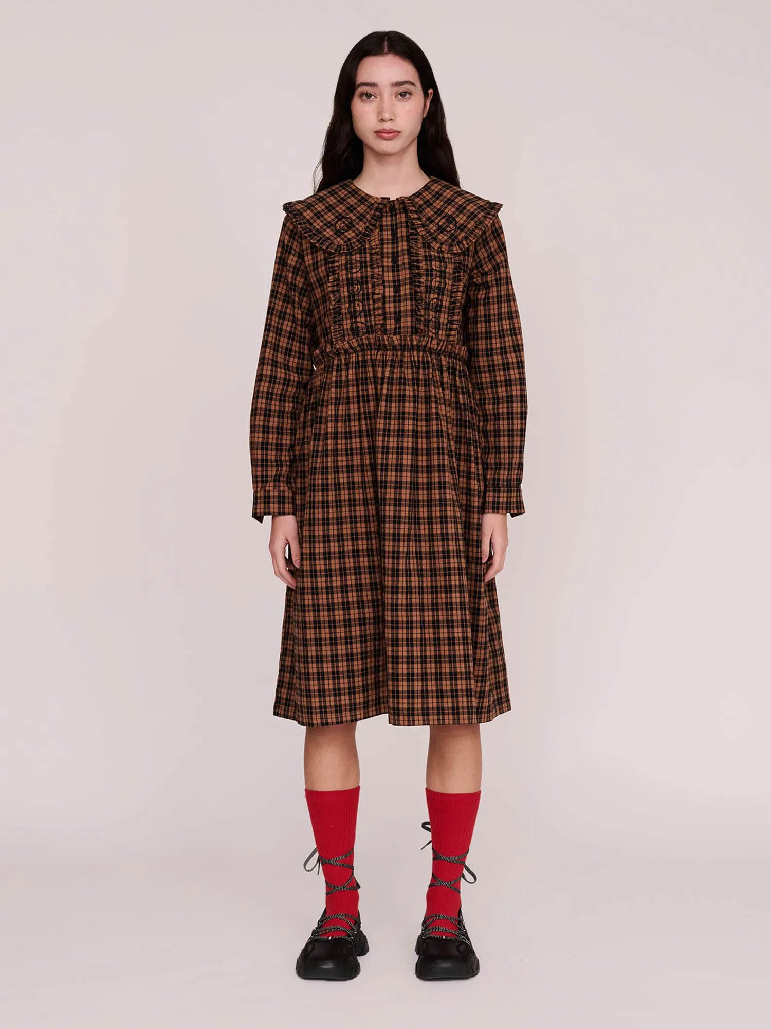 Emotions Check Midi Dress sold by Lazy Oaf