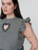 Heartbreaker Gingham Smock Top sold by Lazy Oaf