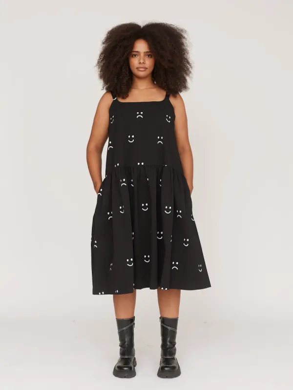 Happy Sad Drop Waist Smock Dress sold by Lazy Oaf