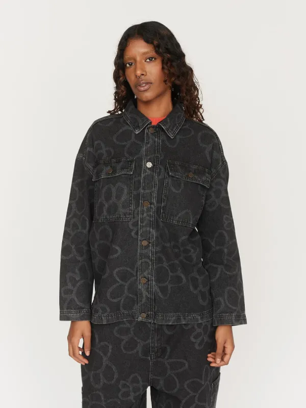 Flower Scribble Chore Jacket sold by Lazy Oaf