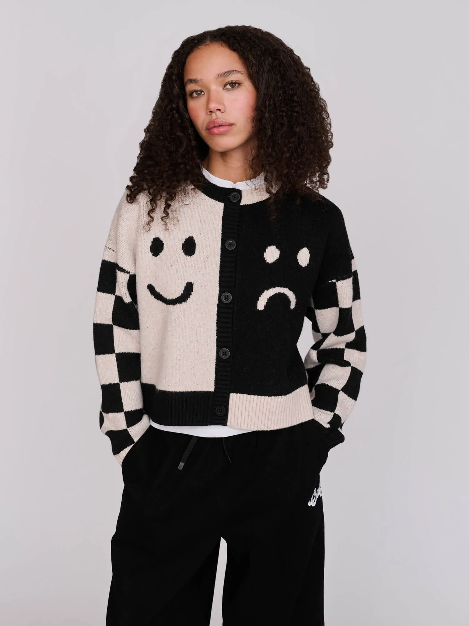 Half Happy Half Sad Cardigan sold by Lazy Oaf product image thumbnail 2