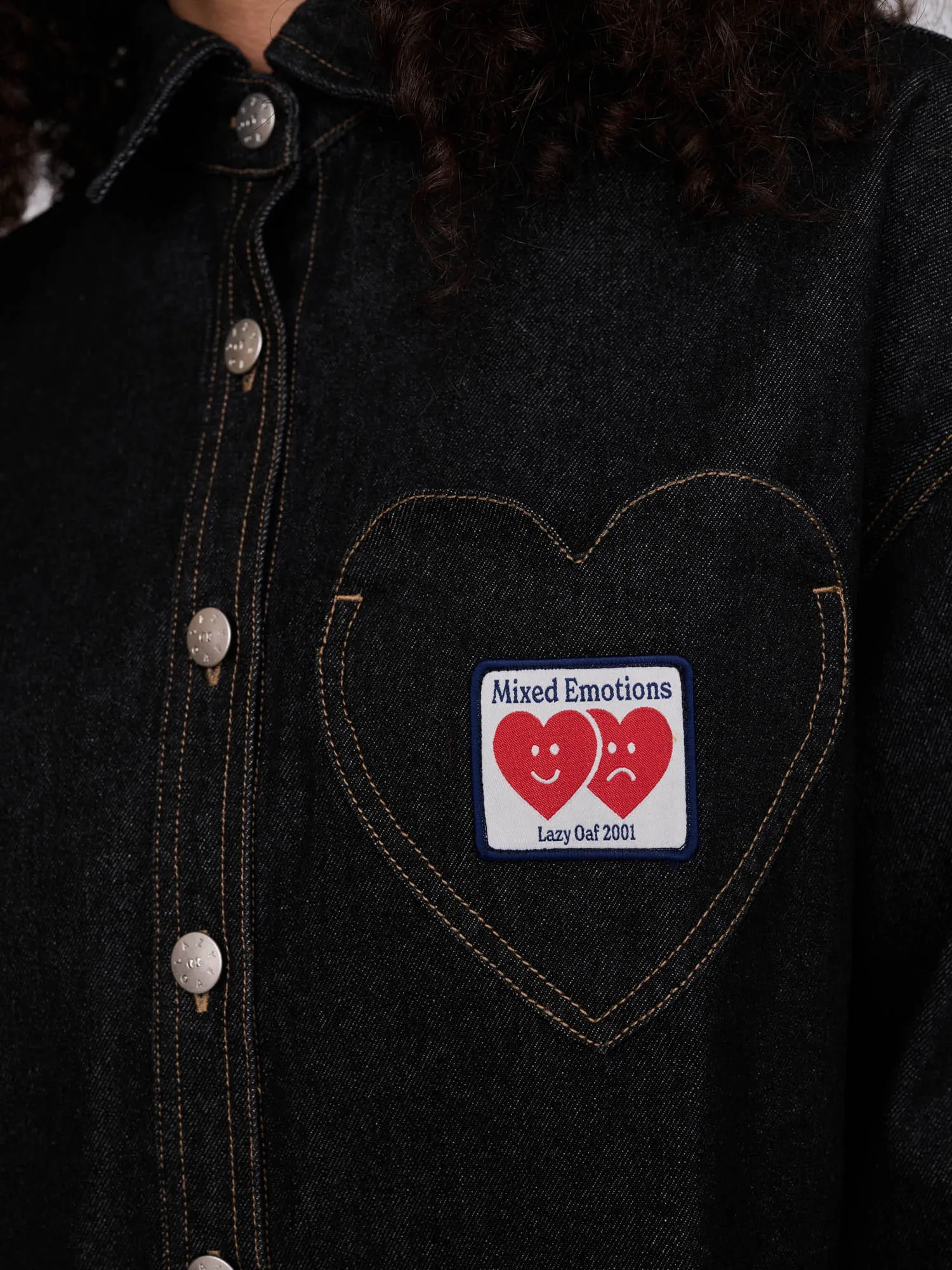 Heart Pocket Denim Shirt sold by Lazy Oaf product image thumbnail 3