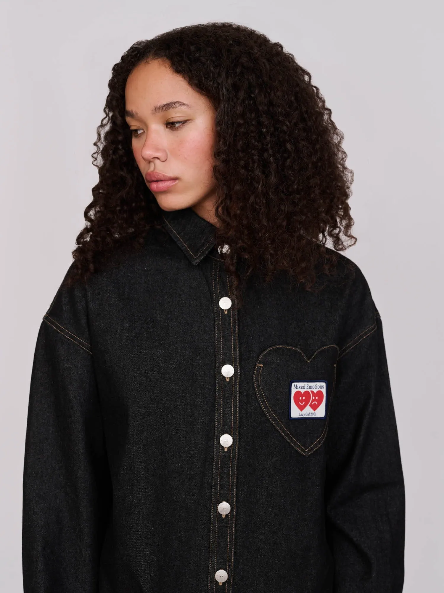 Heart Pocket Denim Shirt sold by Lazy Oaf product image thumbnail 5