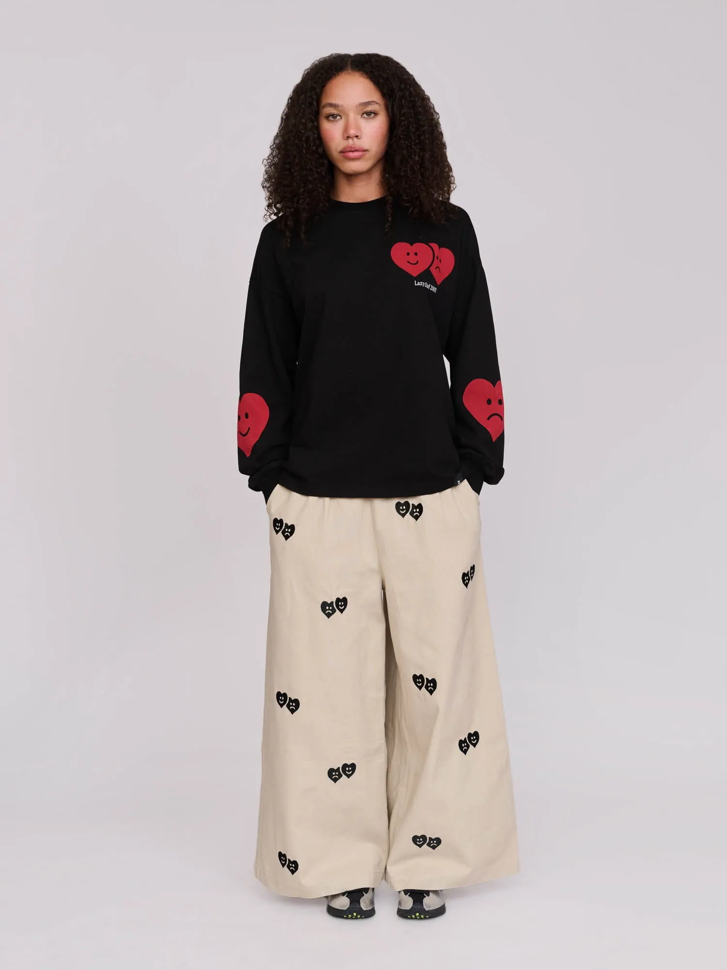 Mixed Emotions Black Long Sleeve T-Shirt sold by Lazy Oaf product image thumbnail 2