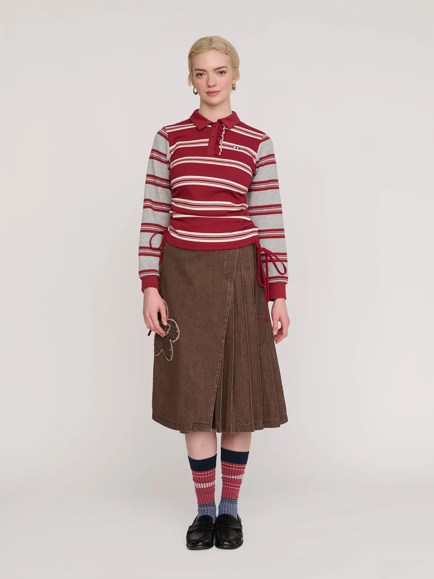 Stripe Rouched Rugby top sold by Lazy Oaf product image thumbnail 2
