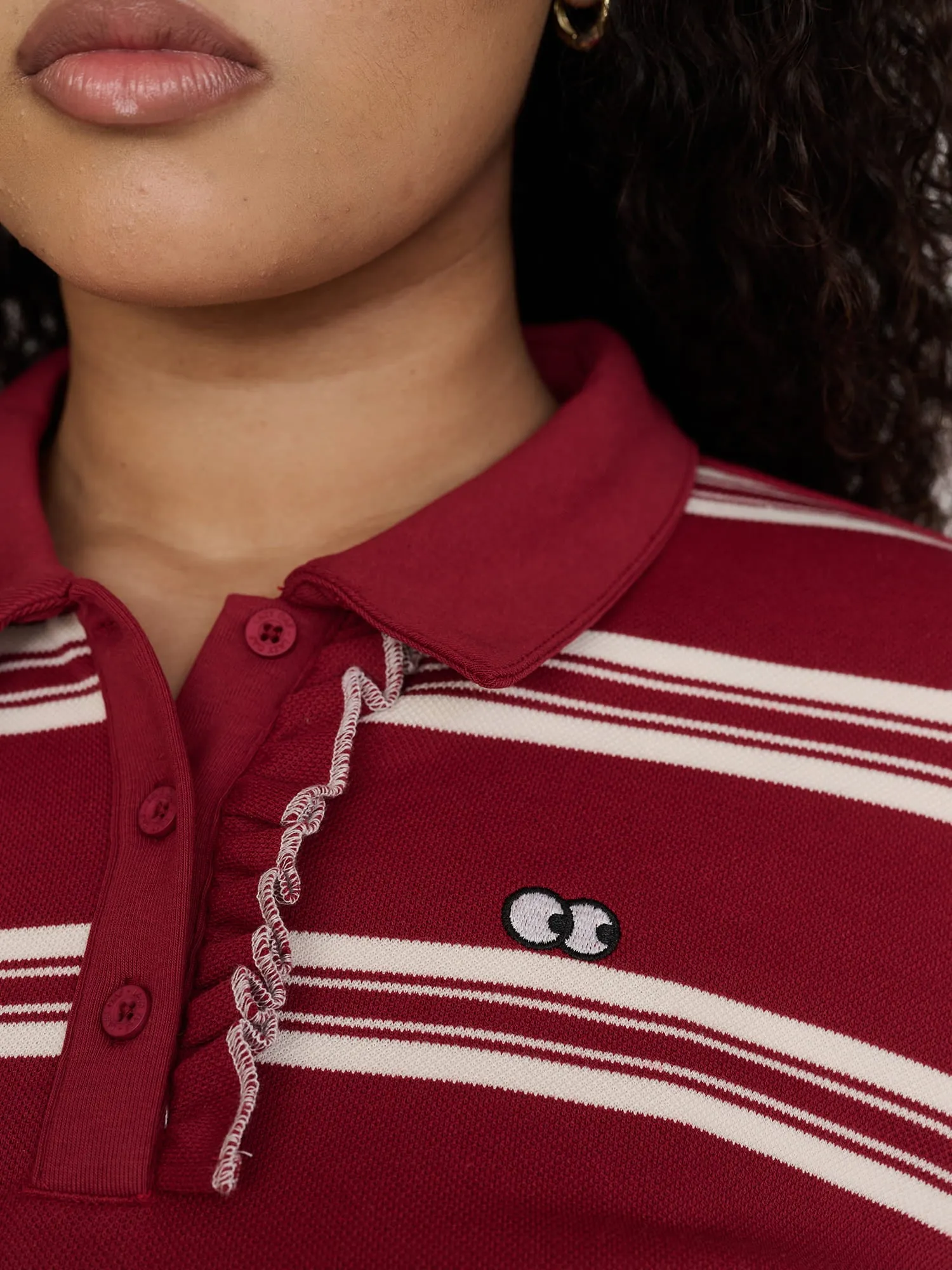 Stripe Rouched Rugby top sold by Lazy Oaf product image thumbnail 3