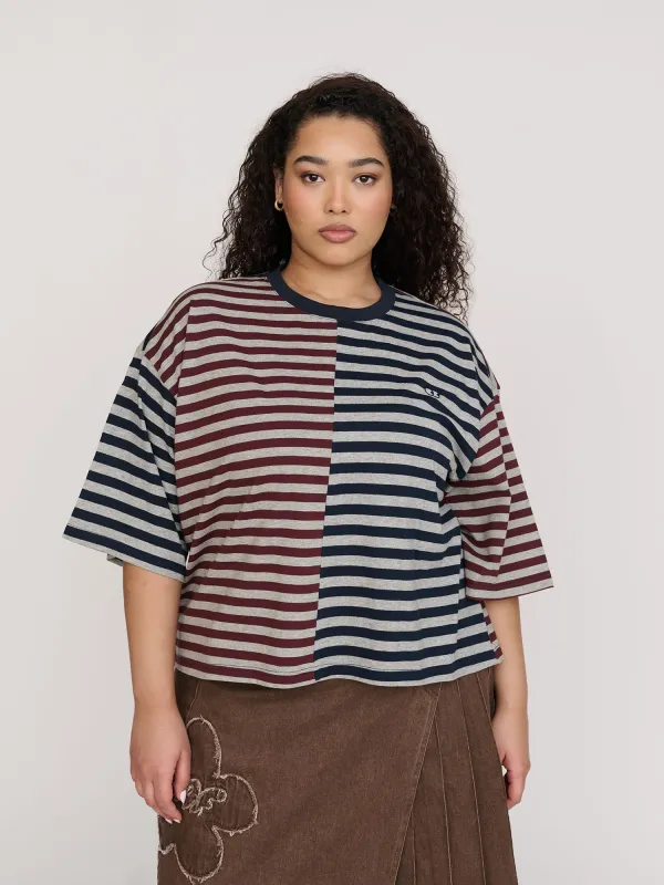 Mixed Stripe Boxy Tee made by Lazy Oaf