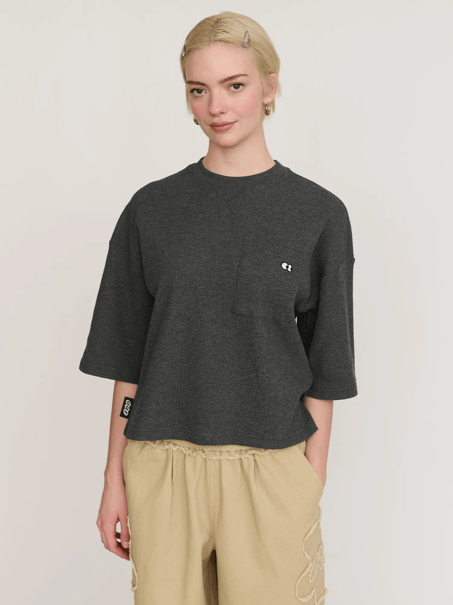 Boxy Waffle T-shirt sold by Lazy Oaf product image thumbnail 5