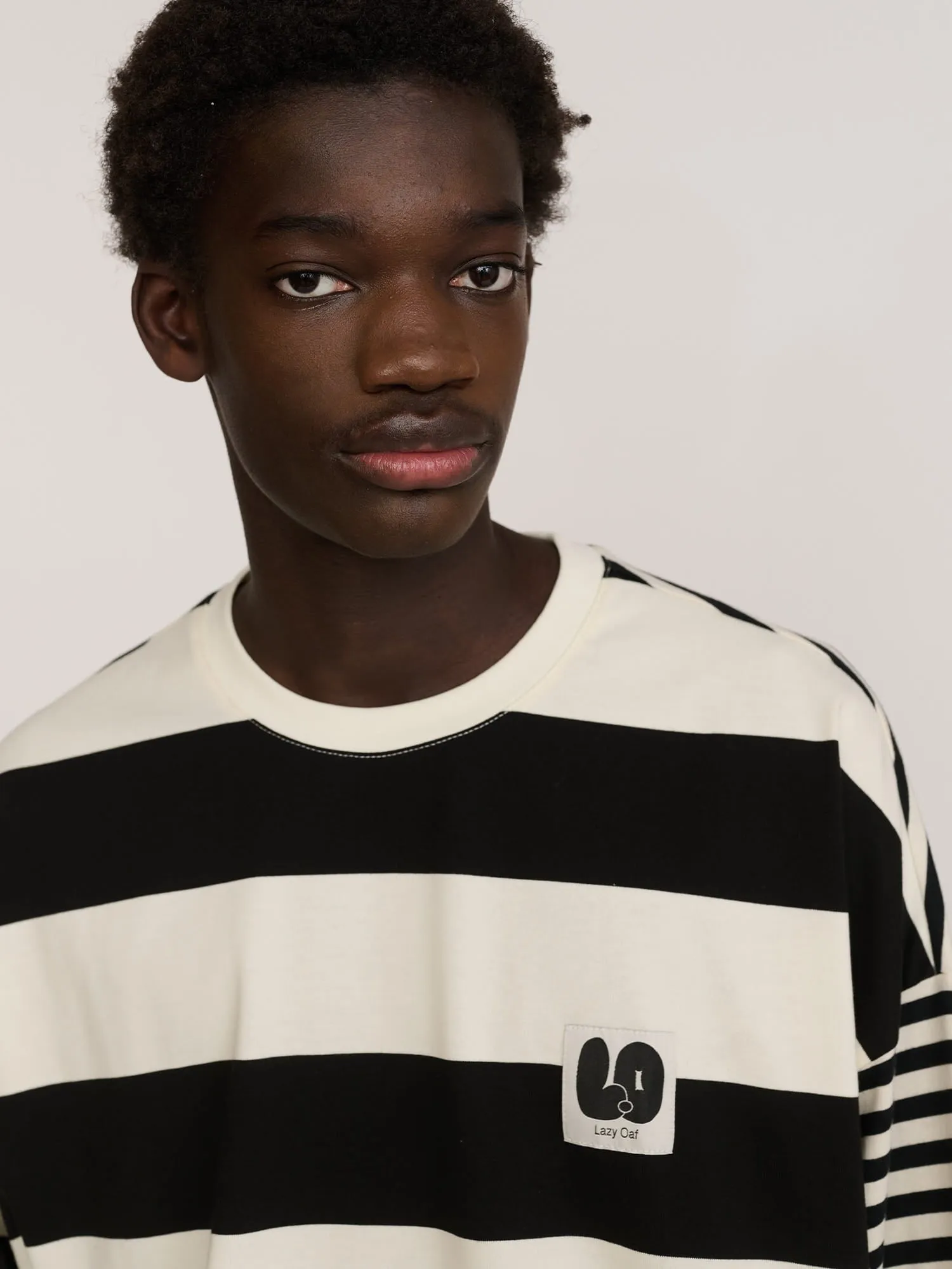 Happy Sad Stripe Long Sleeve T-shirt sold by Lazy Oaf product image thumbnail 4