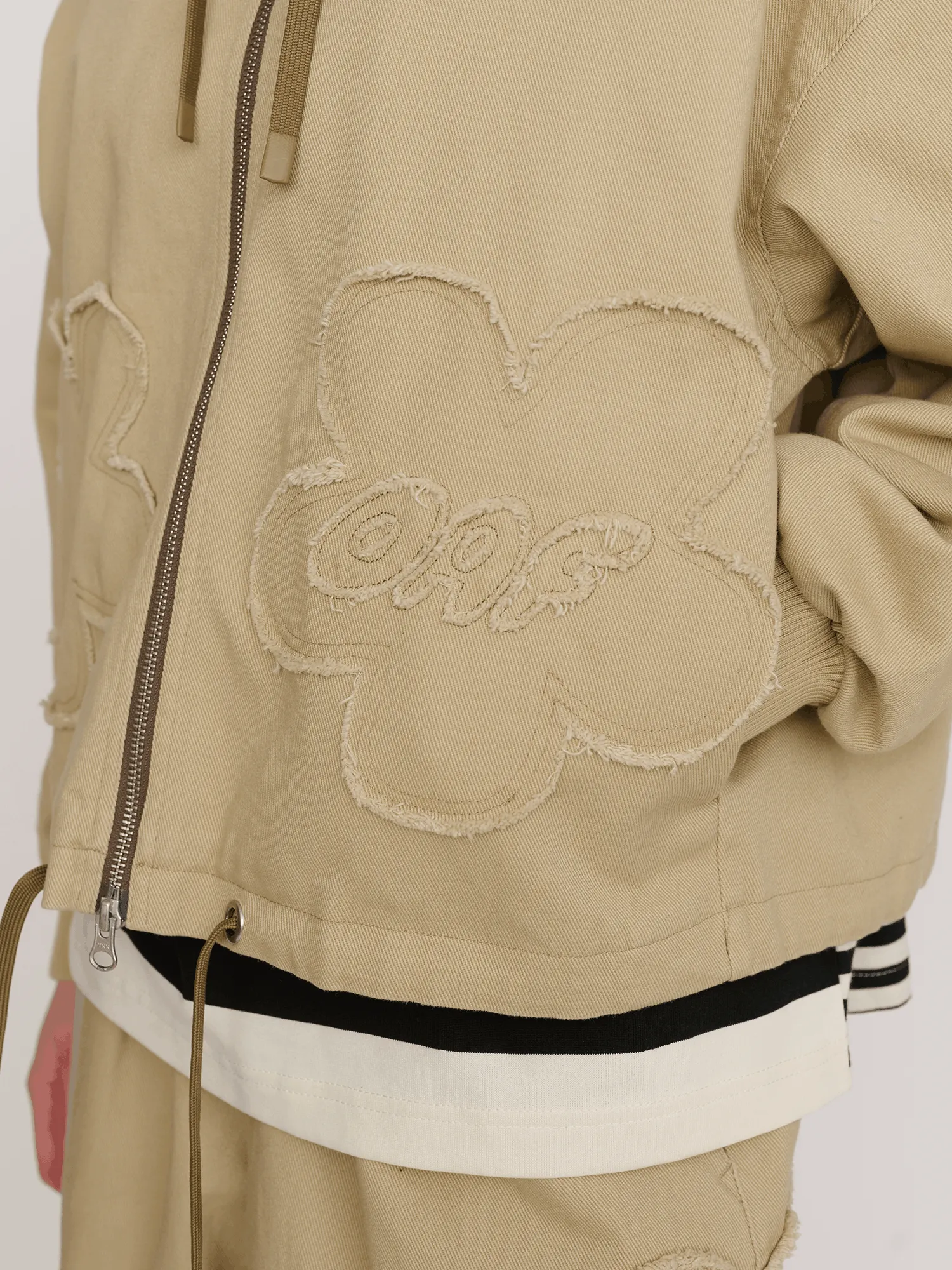 Big Flower Twill Zip Up Jacket sold by Lazy Oaf product image thumbnail 3