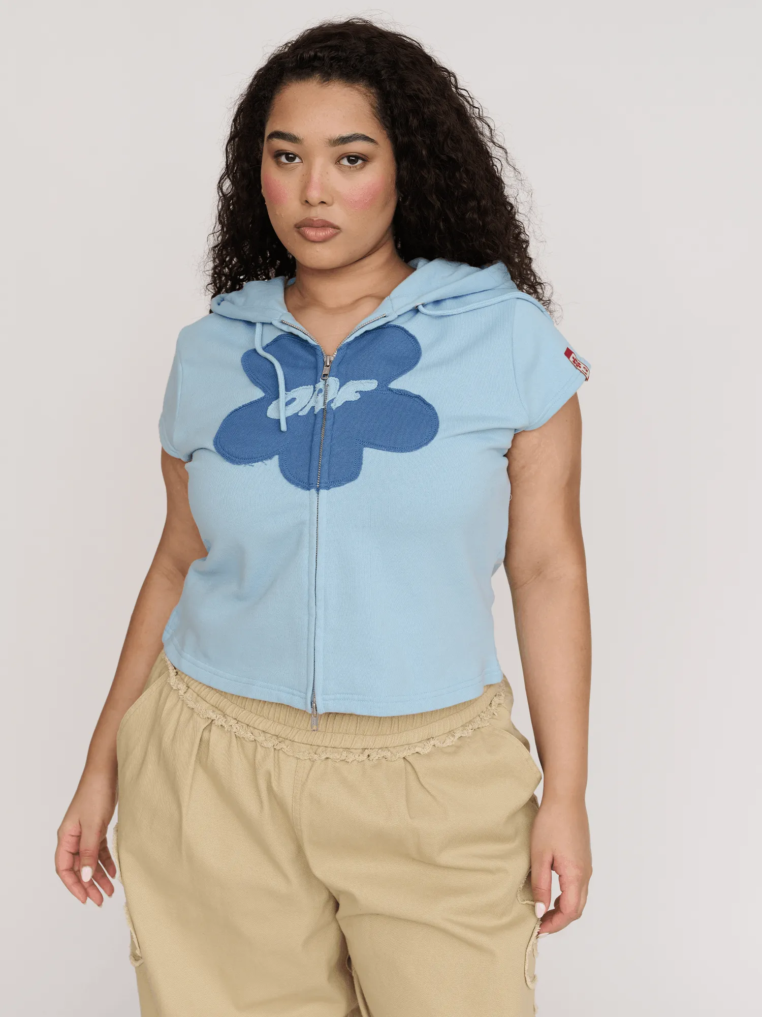 Hooded Flower Zip Through Top sold by Lazy Oaf product image thumbnail 5