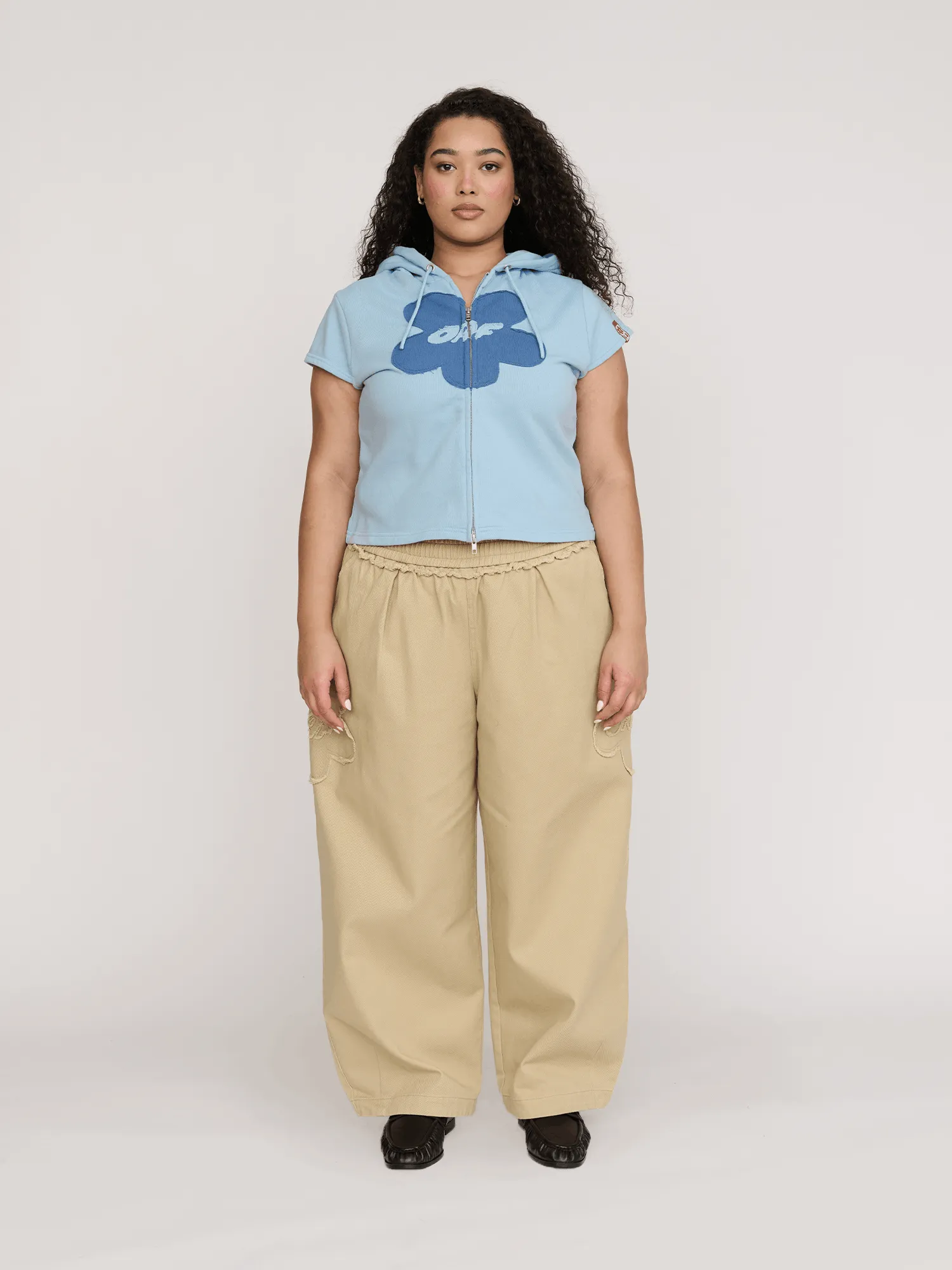 Hooded Flower Zip Through Top sold by Lazy Oaf product image thumbnail 3