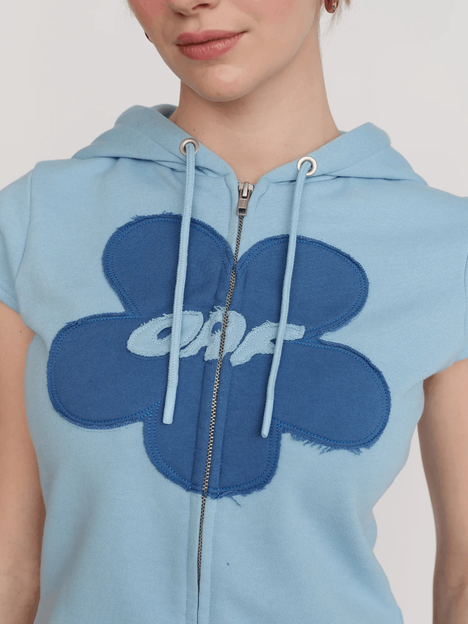 Hooded Flower Zip Through Top sold by Lazy Oaf product image thumbnail 4