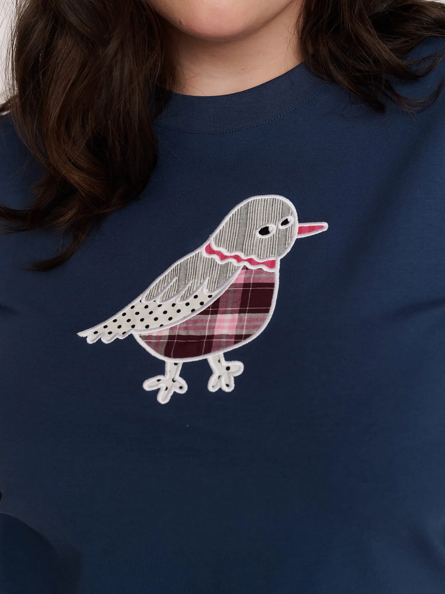 Applique Pigeon T-shirt sold by Lazy Oaf product image thumbnail 4