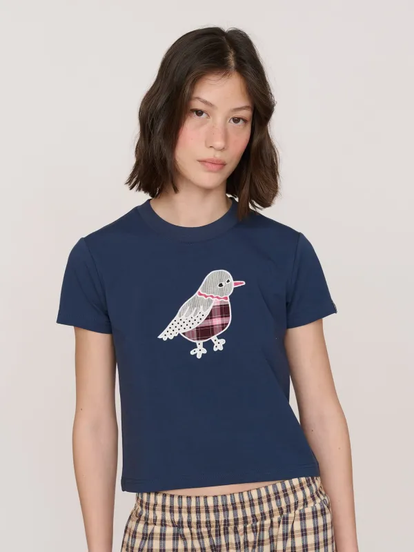 Applique Pigeon T-shirt made by Lazy Oaf