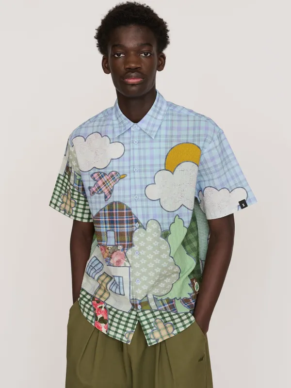 Village Gossip Short Sleeve Shirt made by Lazy Oaf