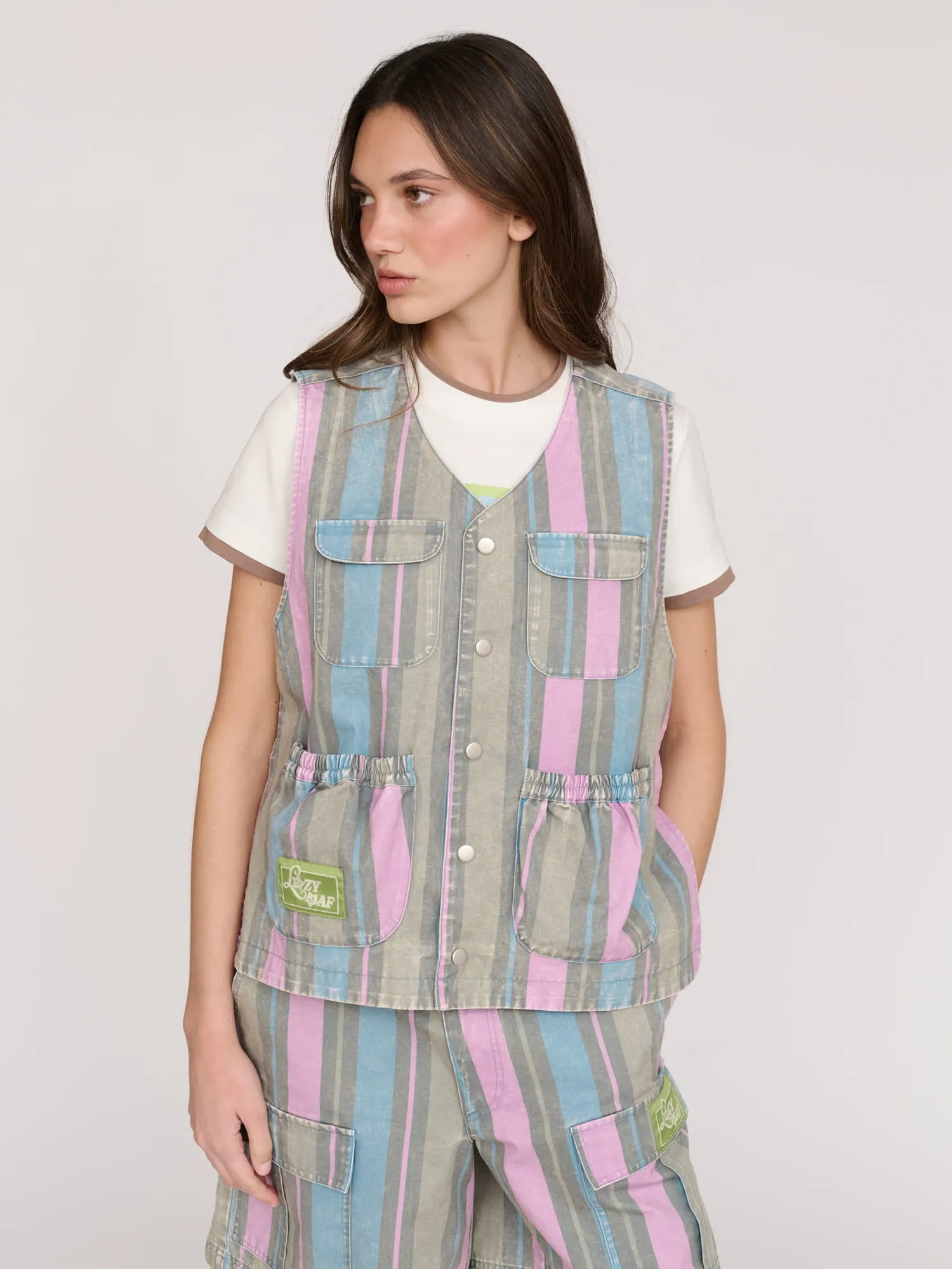 Camp Out Stripe Gilet sold by Lazy Oaf product image thumbnail 3
