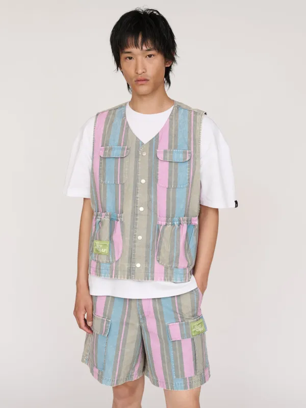 Camp Out Stripe Gilet made by Lazy Oaf