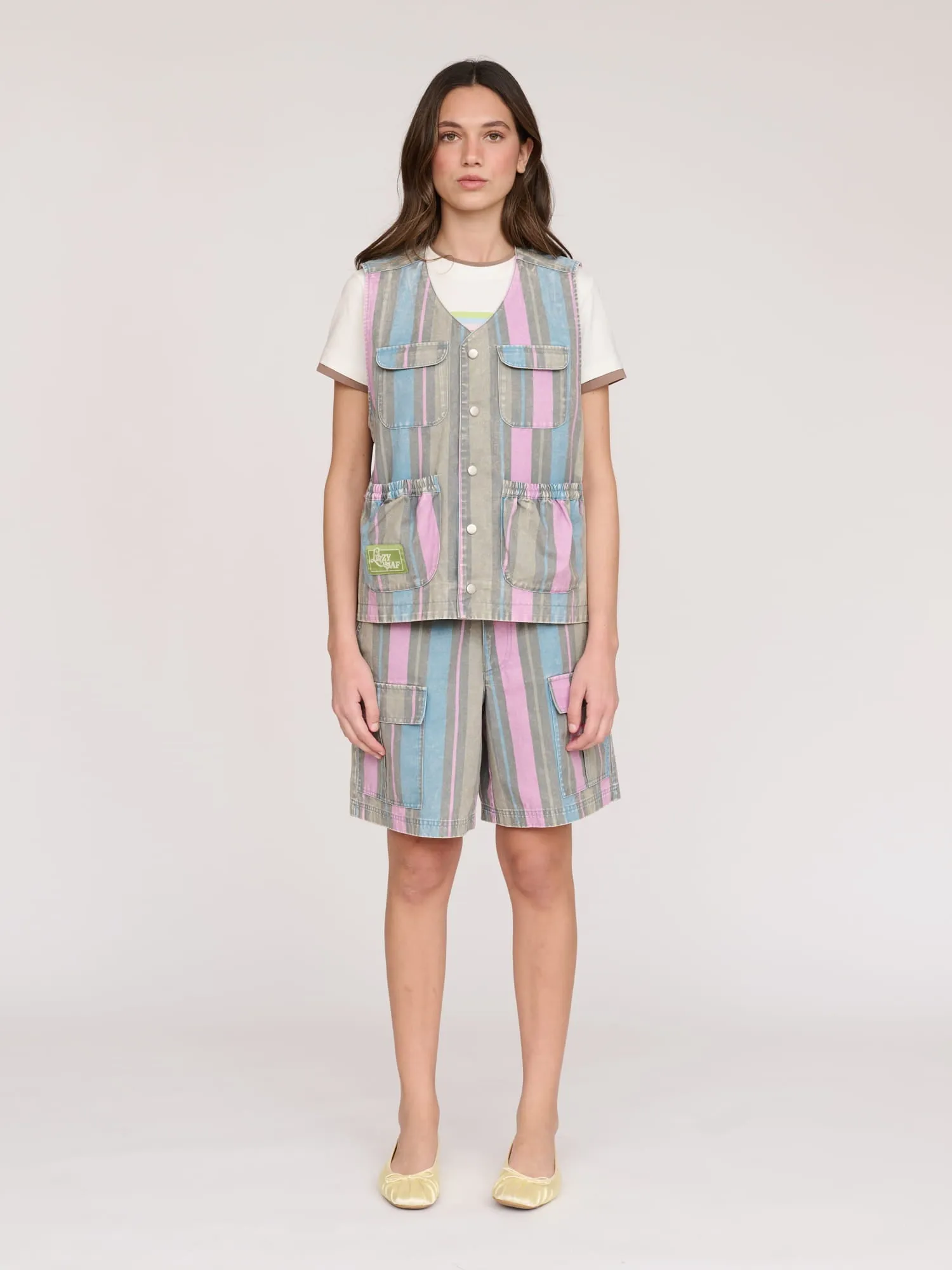 Camp Out Stripe Gilet sold by Lazy Oaf product image thumbnail 4