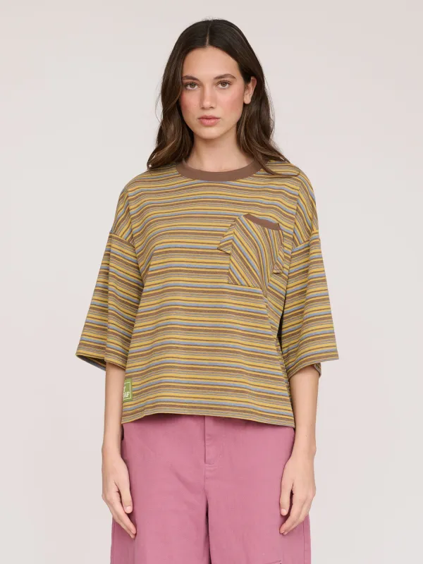 Tiny Tee Stripe Boxy T-shirt made by Lazy Oaf