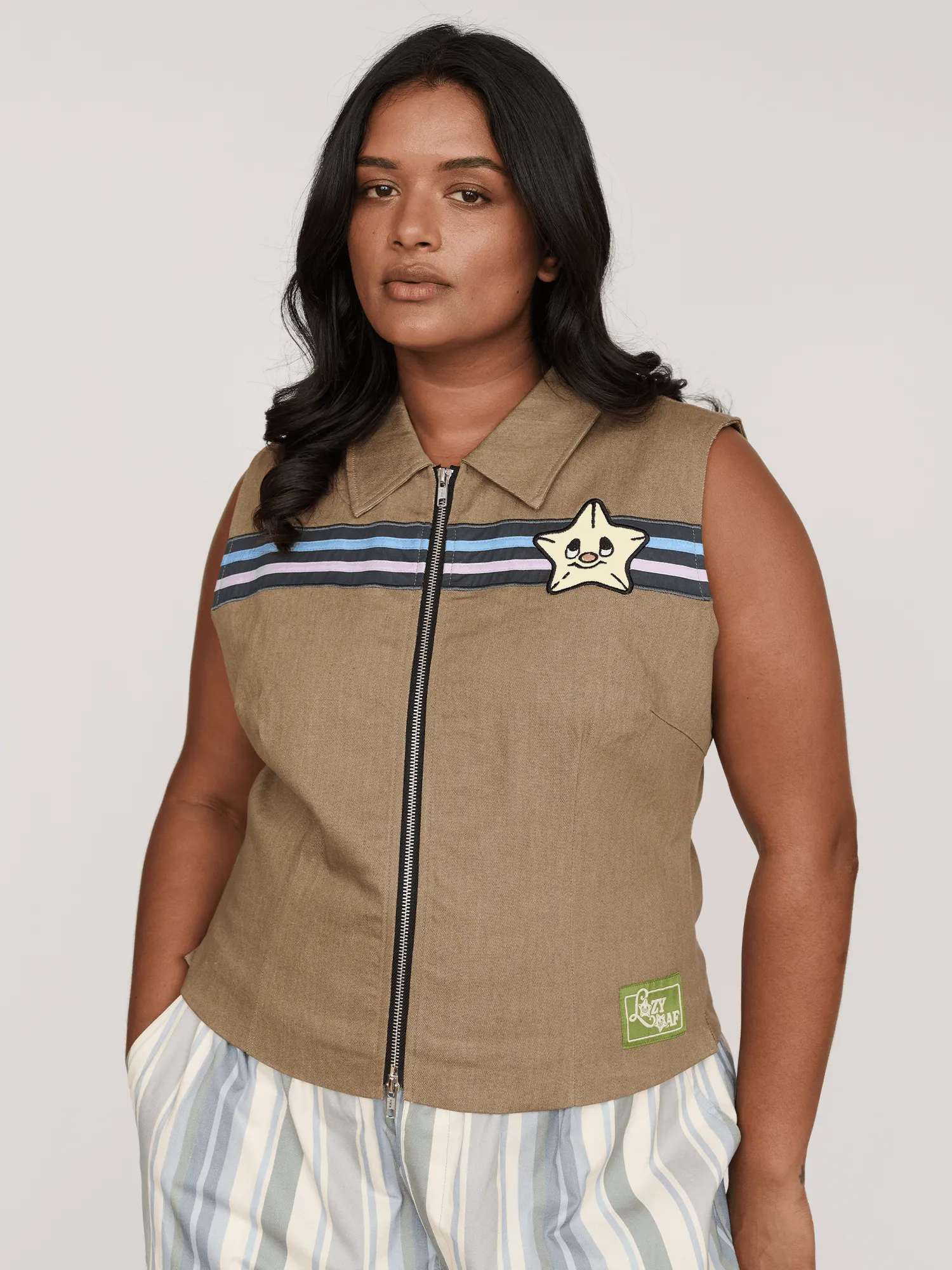 Stars & Stripes Zip Up Top sold by Lazy Oaf product image thumbnail 3