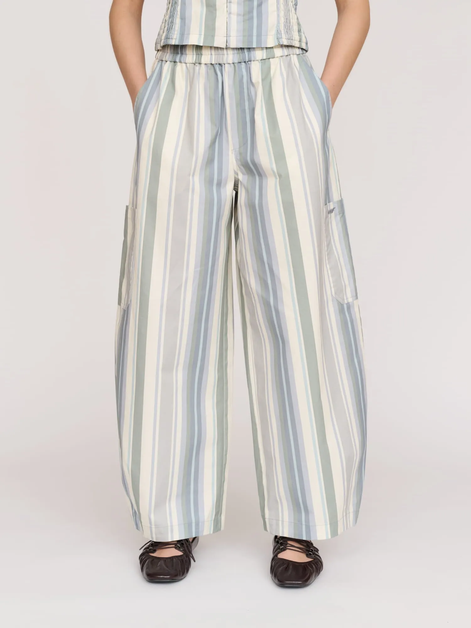 Bev Super Stripey Barrel Trousers sold by Lazy Oaf