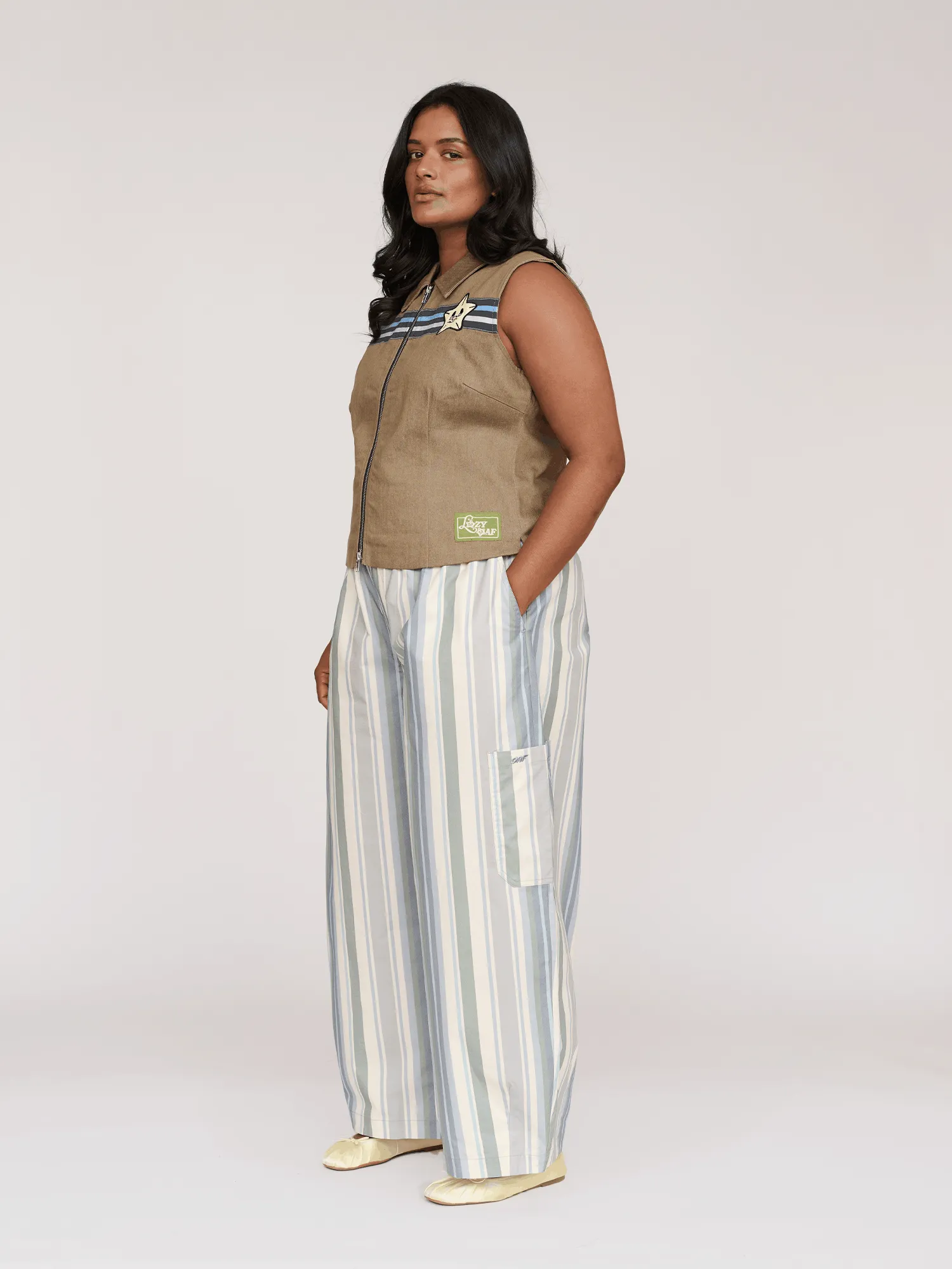Bev Super Stripey Barrel Trousers sold by Lazy Oaf product image thumbnail 2