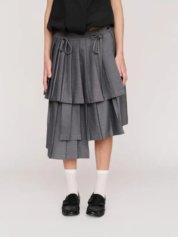 Asymmetric Pleated Midi Skirt made by Lazy Oaf