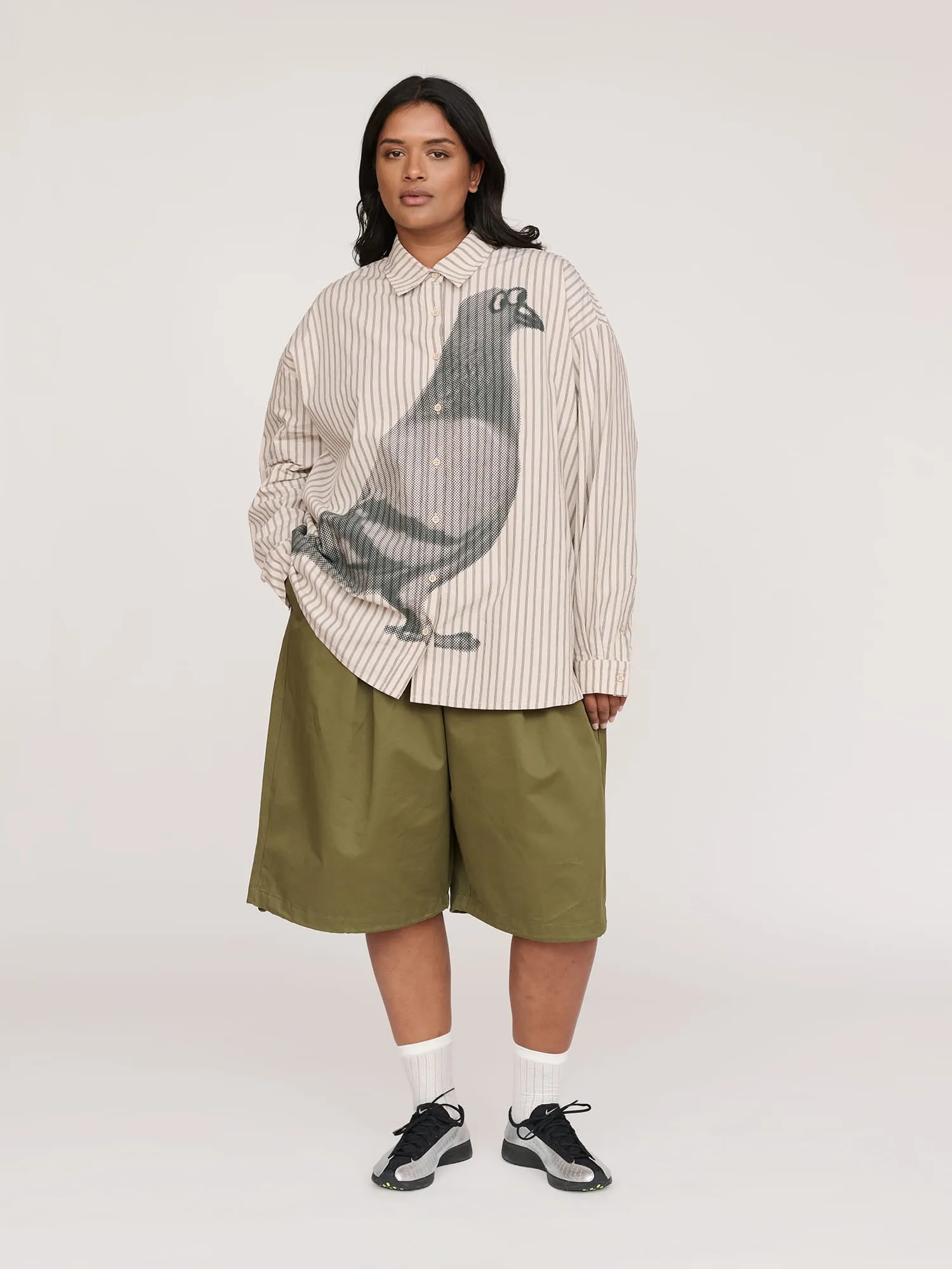 Pigeon Striped Long Sleeve Shirt sold by Lazy Oaf product image thumbnail 2