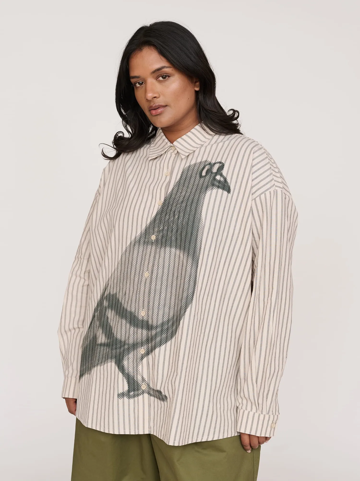 Pigeon Striped Long Sleeve Shirt sold by Lazy Oaf product image thumbnail 5
