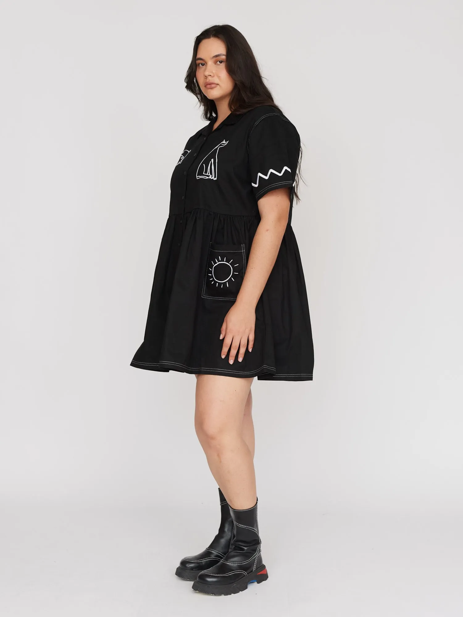 Feeling Fine Smock Mini Shirt Dress sold by Lazy Oaf product image thumbnail 2