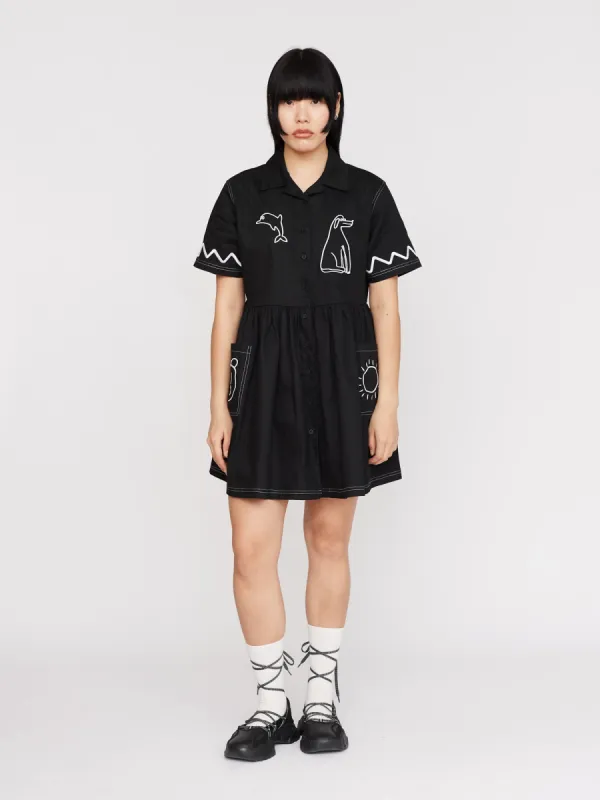 Feeling Fine Smock Mini Shirt Dress sold by Lazy Oaf