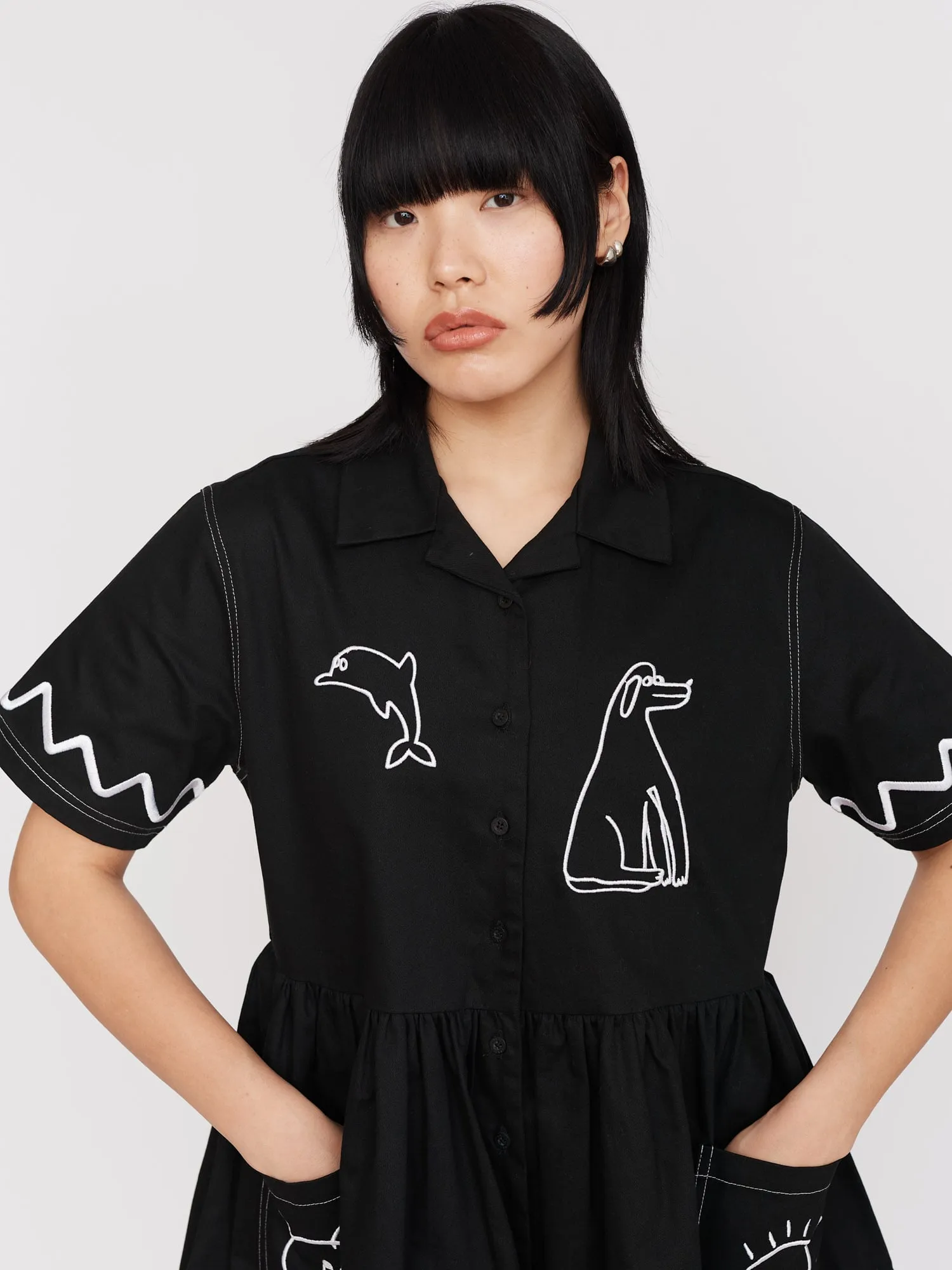 Feeling Fine Smock Mini Shirt Dress sold by Lazy Oaf product image thumbnail 3