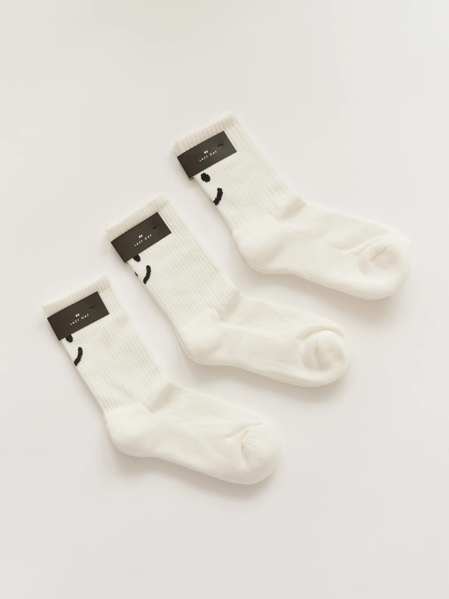 Happy Sad White Sock Multipack sold by Lazy Oaf